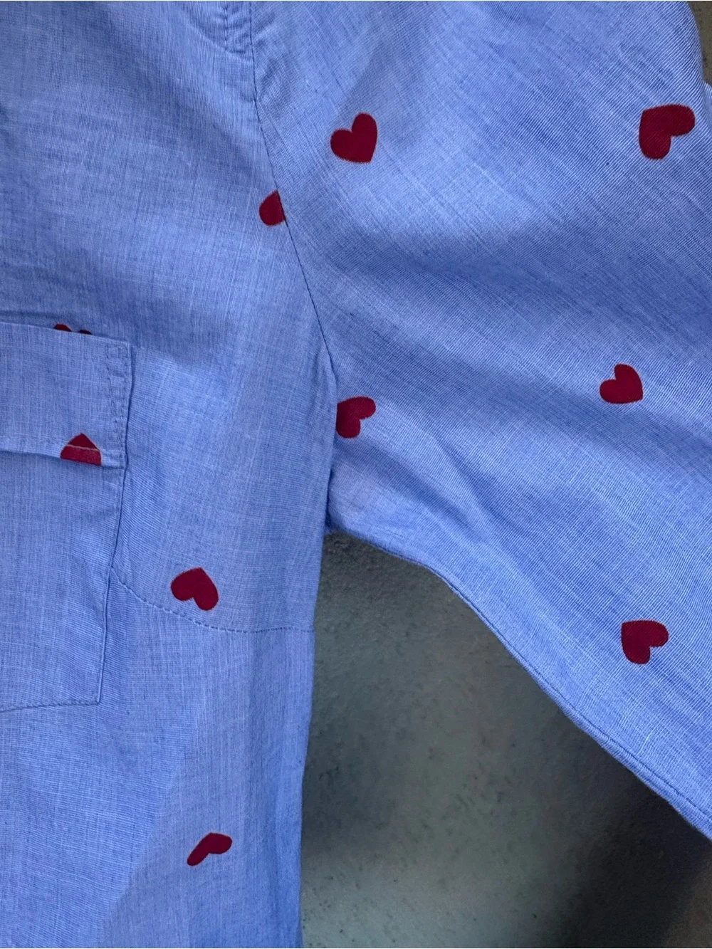 J. Crew Light Blue Heart Print Button-Down Shirt Women’s Size XS NWOT Date Night